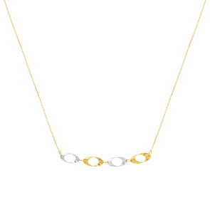Collier 750/18 K Gelb-/Weissgold 42cm