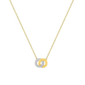 Collier 750/18 K Gelbgold bicolor mit Zirkonia
