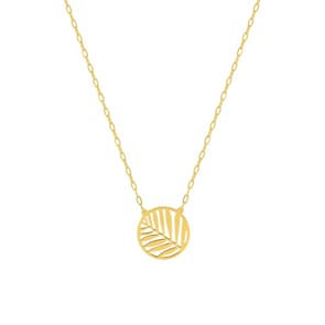 Collier 750/18 K Gelbgold Blatt-Muster