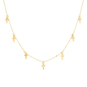 Collier 750/18 K Gelbgold, Kreuze