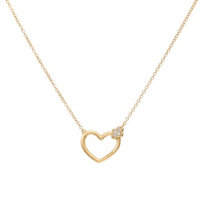 Collier 750/18 K Gelbgold Herz mit Diamanten 0.02 ct