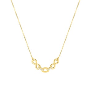 Collier 750/18 K Gelbgold Infinity mit Zirkonia