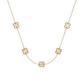 Collier 750/18 K Gelbgold Kreuze mit Perlmutt