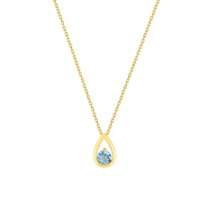 Collier 750/18 K Gelbgold mit Blautopas