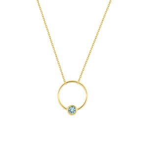 Collier 750/18 K Gelbgold mit Blautopas