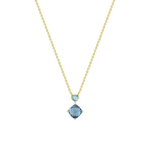 Collier or jaune 750/18 ct avec topazes bleues London & Swiss Blue