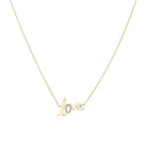 Collier 750/18 K Gelbgold mit Diamanten 0.03 ct H/si, Love