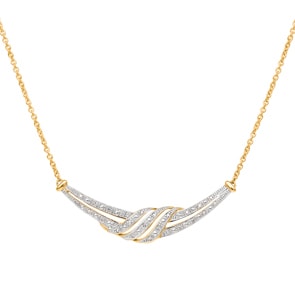 Collier or jaune 750/18 ct avec diamants 0.08 ct H/si