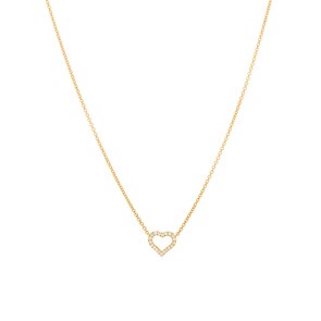 Collier 750/18 K Gelbgold mit Diamanten 0.09ct H/si, Herz