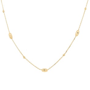 Collier 750/18 K Gelbgold mit diamantierten Oliven