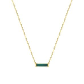 Collier or jaune 750/18 ct avec agate verte