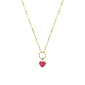 Collier or jaune 750/18 ct avec breloque cœur