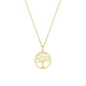 Collier 750/18 K Gelbgold mit Lebensbaum Anhänger