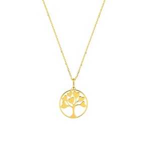 Collier 750/18 K Gelbgold mit Lebensbaum Anhänger