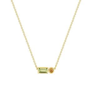 Collier or jaune 750/18 ct avec péridot & citrine