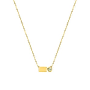 Collier or jaune 750/18 ct avec péridot ronde