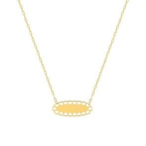 Collier 750/18 K Gelbgold mit Plakette