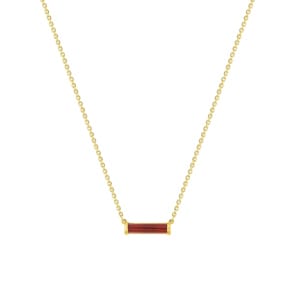 Collier or jaune 750/18 ct avec agate rouge