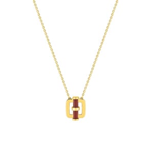 Collier or jaune 750/18 ct avec agate rouge