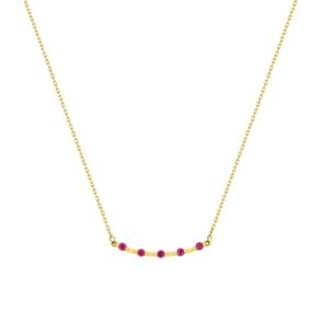 Collier 750/18 K Gelbgold mit Rubinen