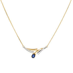 Collier 750/18 K Gelbgold mit Saphir