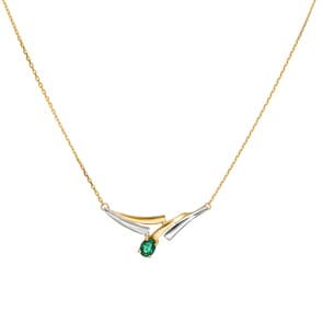 Collier 750/18 K Gelbgold mit Smaragd