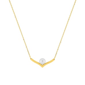 Collier 750/18 K Gelbgold mit Süsswasserzuchtperle 5mm