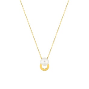 Collier 750/18 K Gelbgold mit Süsswasserzuchtperle 6mm