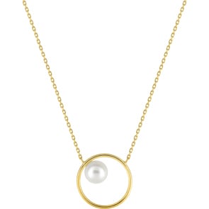Collier 750/18 K Gelbgold mit Süsswasserzuchtperle Ø 6mm