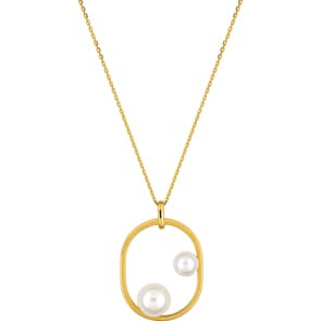 Collier 750/18 K Gelbgold mit Süsswasserzuchtperlen 6 - 8mm