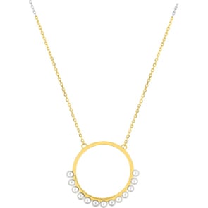 Collier 750/18 K Gelbgold mit Süsswasserzuchtperlen Ø 2.5mm