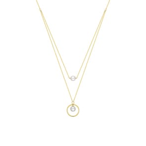 Collier 750/18 K Gelbgold mit Süsswasserzuchtperlen Ø 6mm