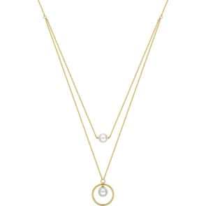 Collier 750/18 K Gelbgold mit Süsswasserzuchtperlen Ø 6mm