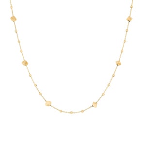 Collier 750/18 K Gelbgold mit Würfel und Kugeln