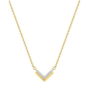 Collier or jaune 750/18 ct avec zircones