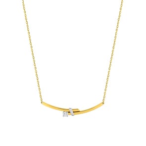 Collier or jaune 750/18 ct avec zircone