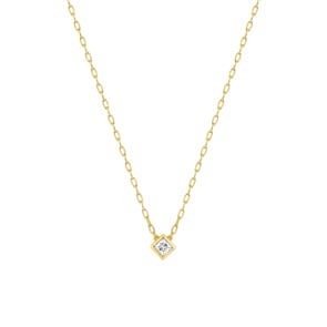 Collier 750/18 K Gelbgold mit Zirkonia carrée