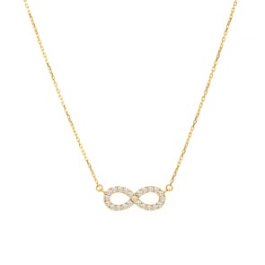 Collier 750/18 K Gelbgold mit Zirkonia, Infinity