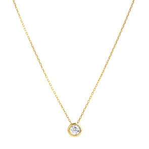 Collier or jaune 750/18 ct avec zircone Ø 6mm
