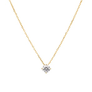 Collier or jaune 750/18 ct avec zircone solitaire Ø 7.0mm