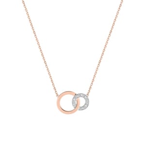 Collier 750/18 K Rosé-/Weissgold mit Diamanten 0.03ct