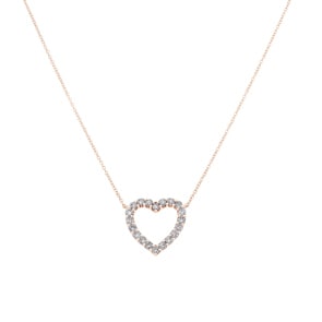 Collier or rosé 750/18 ct avec diamants 0.50 ct H/si