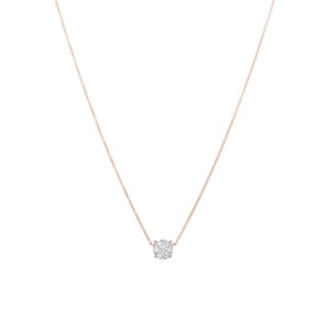 Collier or rosé 750/18 ct avec diamants 0.50 ct H/si