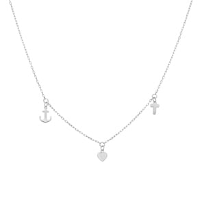 Collier 750/18 K Weissgold, Glaube Liebe Hoffnung