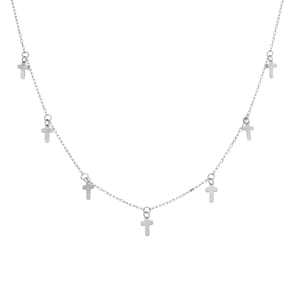 Collier or gris 750/18 ct, Croix