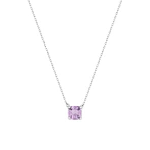 Collier 750/18 K Weissgold mit Amethyst Kissen