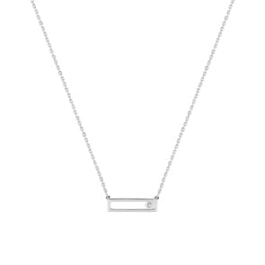 Collier 750/18 K Weissgold mit Diamant 0.05 ct