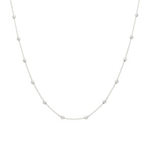 Collier 750/18 K Weissgold mit geschliffenen Kugeln 2.5mm, 45cm