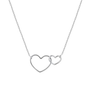 Collier 750/18 K Weissgold mit verbundenen Herzen