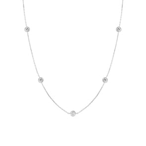 Collier 750/18 K Weissgold mit Zirkonia